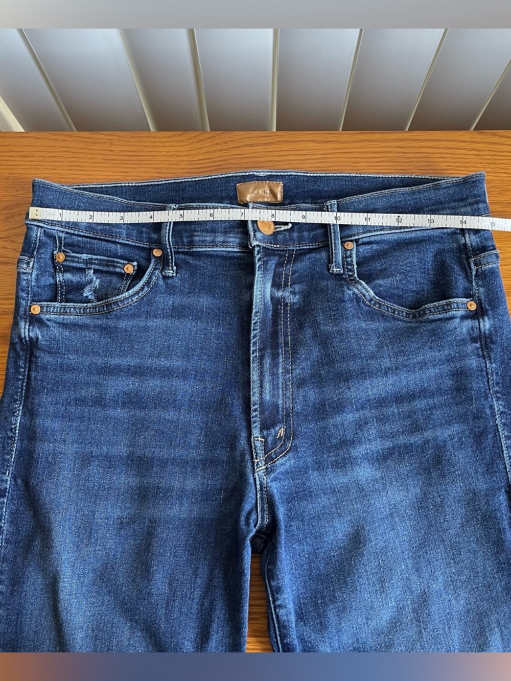 MOTHER The Insider Crop Step Fray Jeans Teaming Up Raw Hem Size 30 - Picture 5 of 16